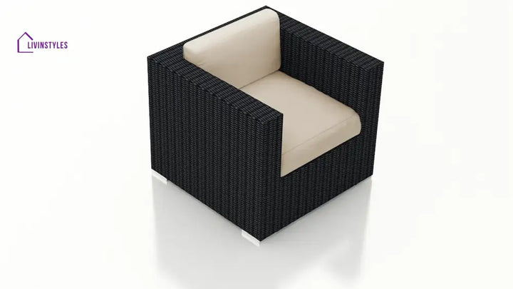 Arena Outdoor Sofa Set 7 Seater Single seater and 1 Center Table With 1 Side Table Set (Black) - Sofa Sets