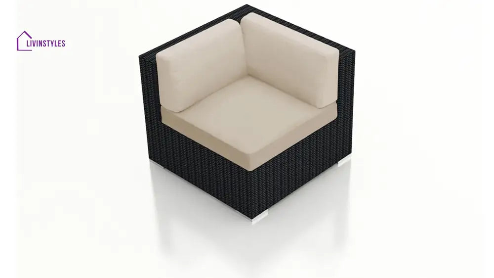Arena Outdoor Sofa Set 7 Seater Single seater and 1 Center Table With 1 Side Table Set (Black) - Sofa Sets