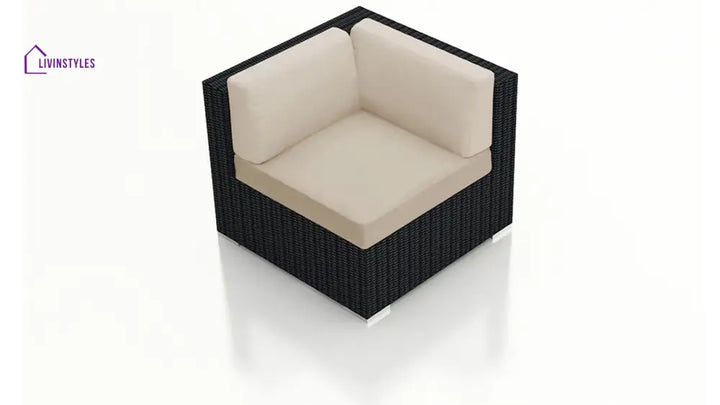 Arena Outdoor Sofa Set 7 Seater Single seater and 1 Center Table With 1 Side Table Set (Black) - Sofa Sets