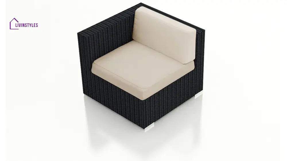 Arena Outdoor Sofa Set 7 Seater Single seater and 1 Center Table With 1 Side Table Set (Black) - Sofa Sets