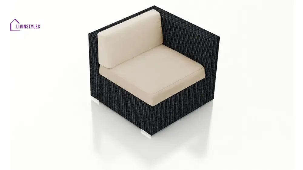 Arena Outdoor Sofa Set 7 Seater Single seater and 1 Center Table With 1 Side Table Set (Black) - Sofa Sets