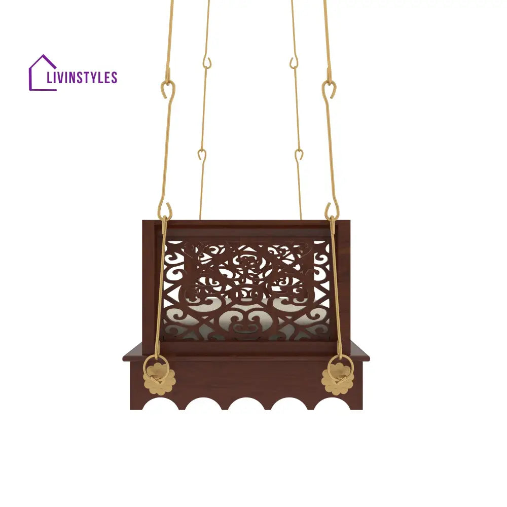 Aria Dark Irish Brown Polished Wooden Handmade Carved Swing Swing