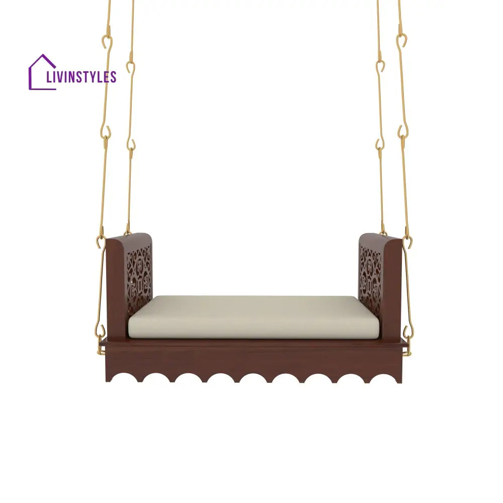 Aria Dark Irish Brown Polished Wooden Handmade Carved Swing Swing