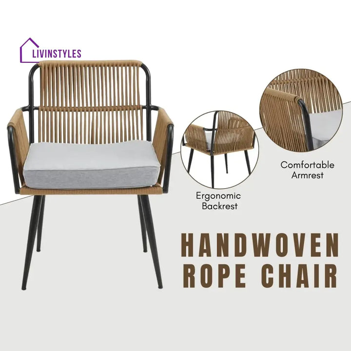 Aria Lamia 3-Piece Rope Patio Set - Perfect for Outdoor Entertaining - Patio Set