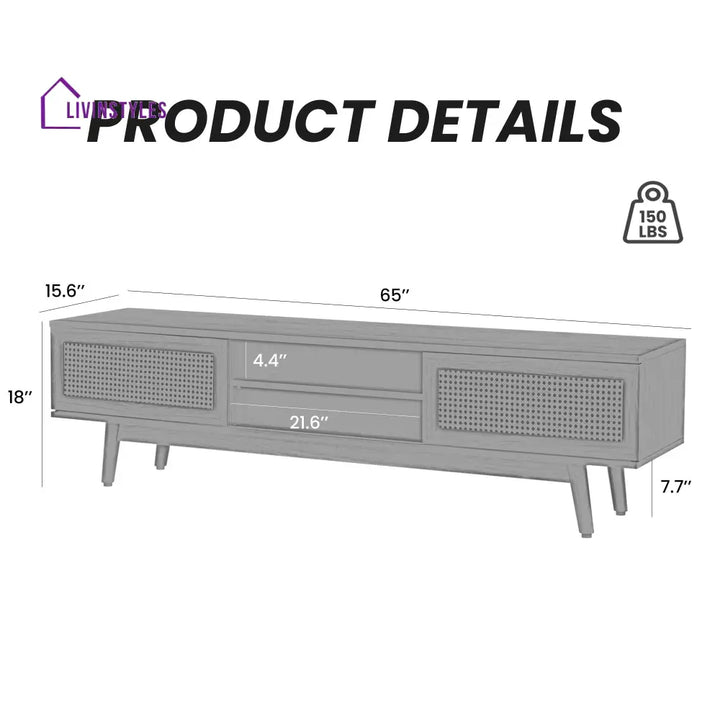 Aria Wooden Finish Tv Unit Stand for Living Room