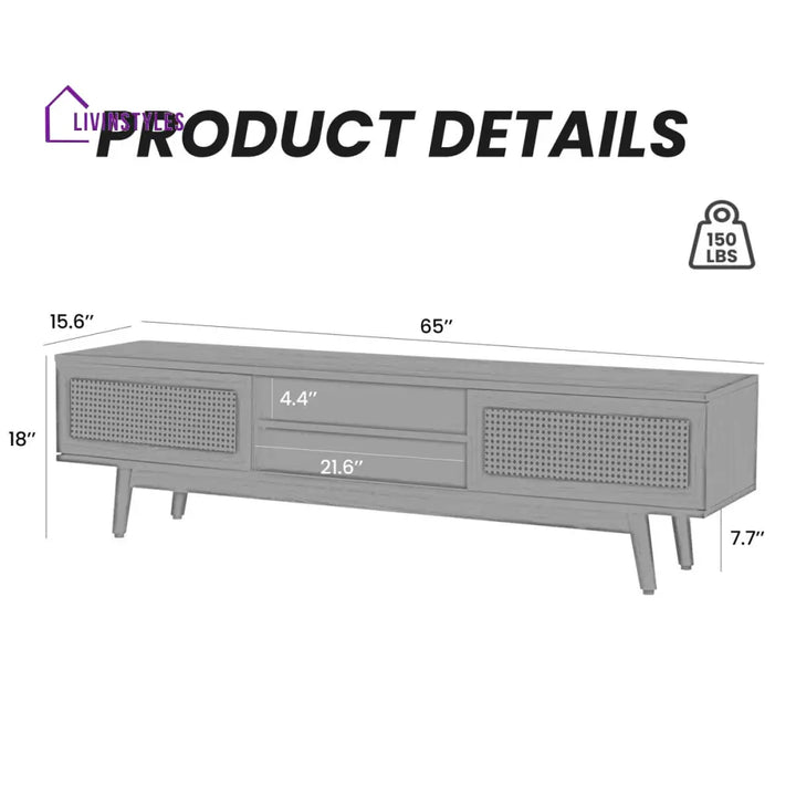 Aria Wooden Finish Tv Unit Stand for Living Room