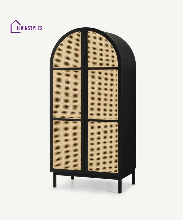 Ariadna Rattan Solid Wood Wardrobe Wardrobe