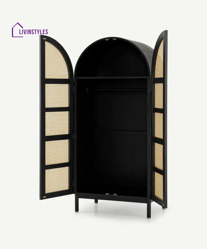 Ariadna Rattan Solid Wood Wardrobe Wardrobe