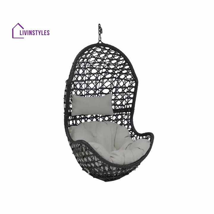 Ariadna Single Seater Hanging Swing Without Stand For Balcony Garden Swing (Black) - Swings