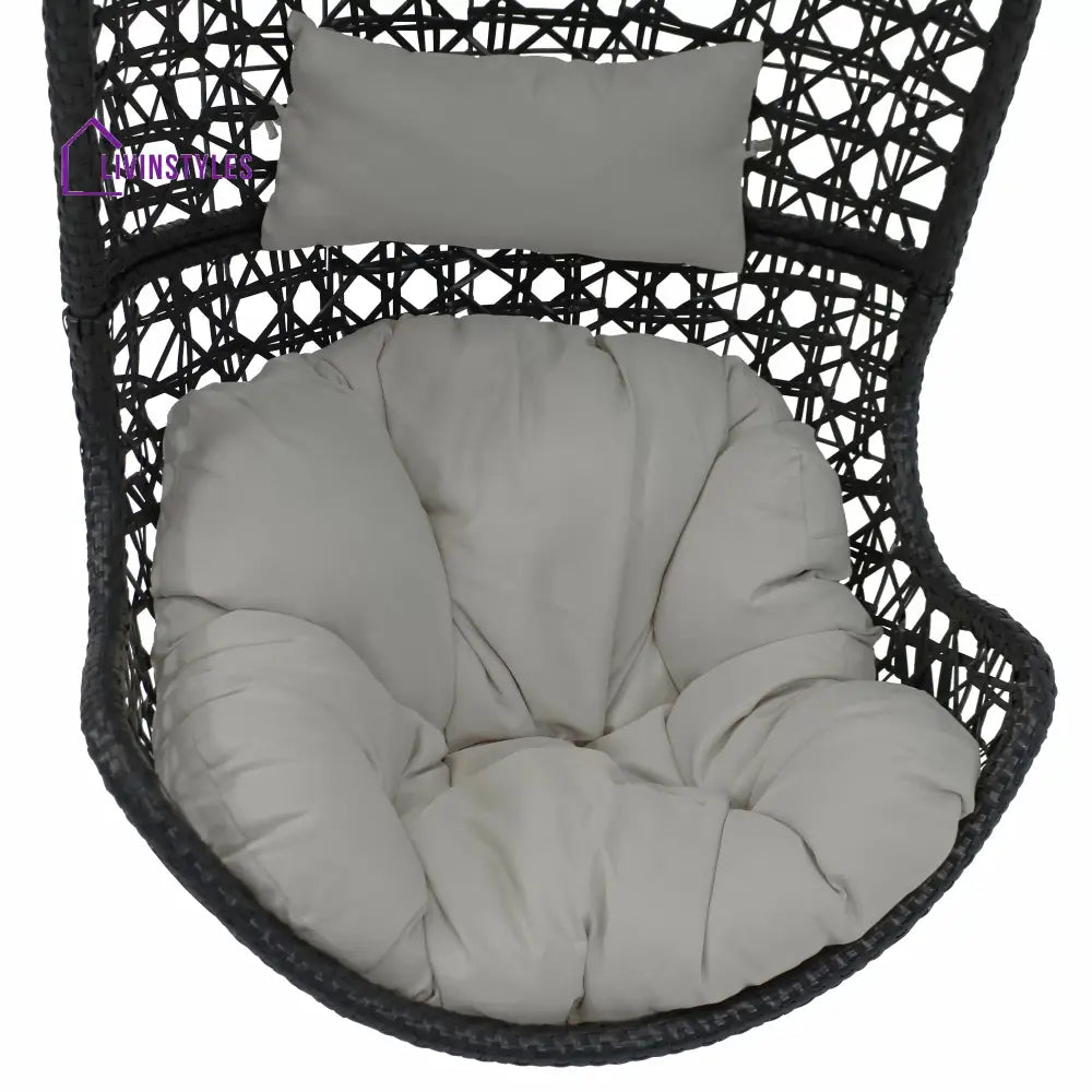 Ariadna Single Seater Hanging Swing Without Stand For Balcony Garden Swing (Black) - Swings