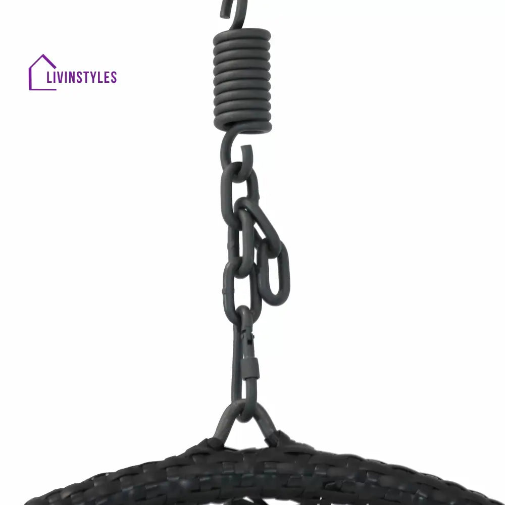 Ariadna Single Seater Hanging Swing Without Stand For Balcony Garden Swing (Black) - Swings