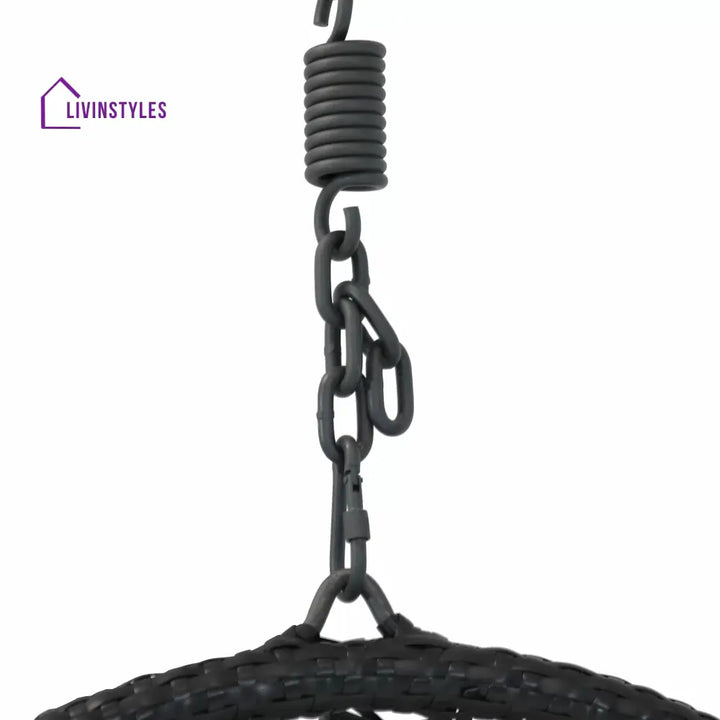 Ariadna Single Seater Hanging Swing Without Stand For Balcony Garden Swing (Black) - Swings