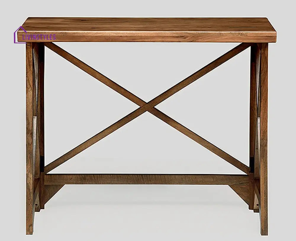 Ariana Solid Wood Study Table Cum Console Table Rustic Teak Finish Study Table
