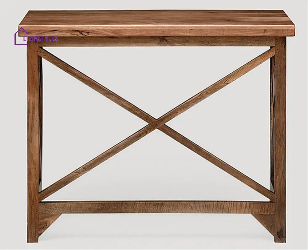 Ariana Solid Wood Study Table Cum Console Table Rustic Teak Finish Study Table