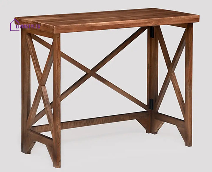 Ariana Solid Wood Study Table Cum Console Table Rustic Teak Finish Study Table