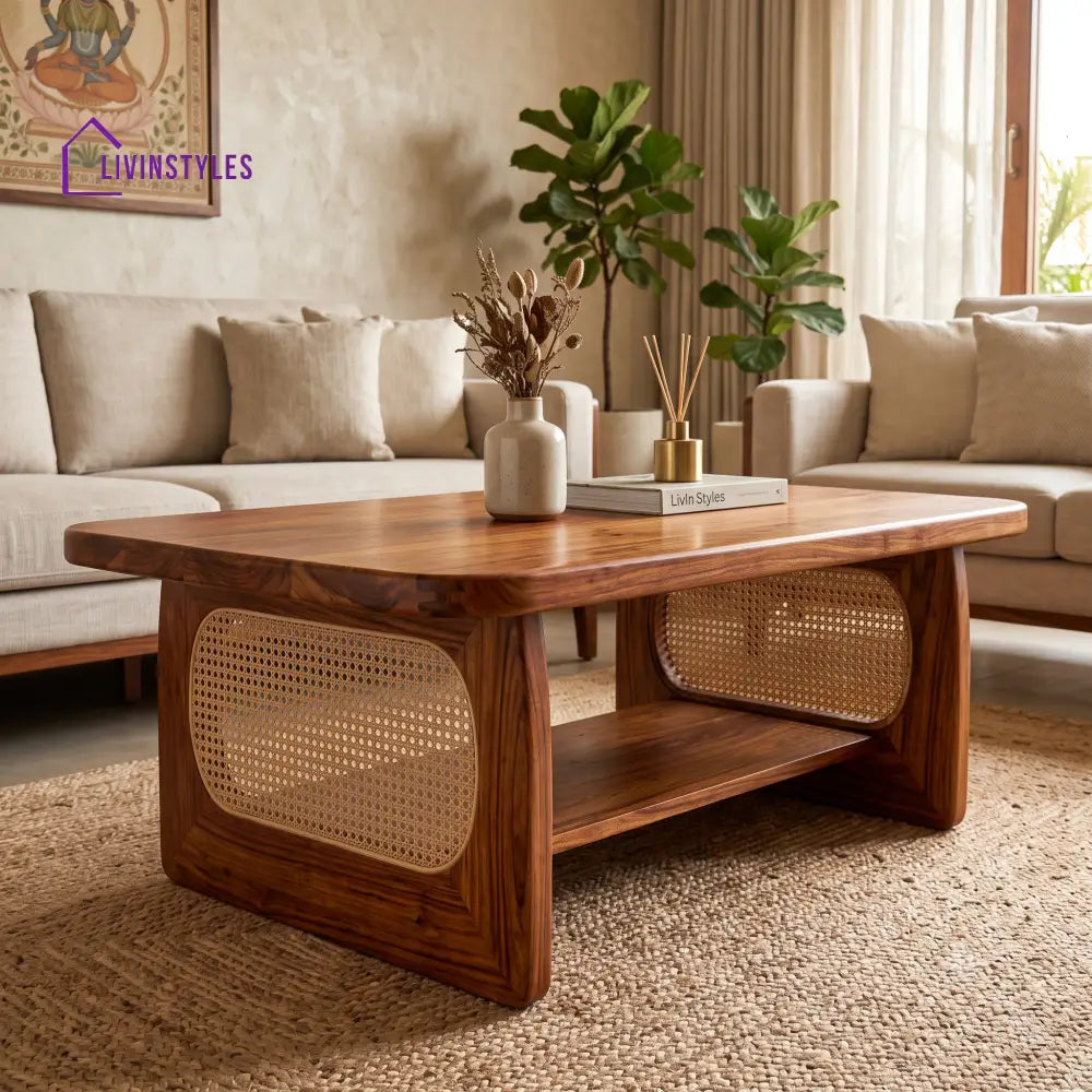 Ariane Wooden Coffee Table for Living Room | Tea Table | Teapoy | Center table