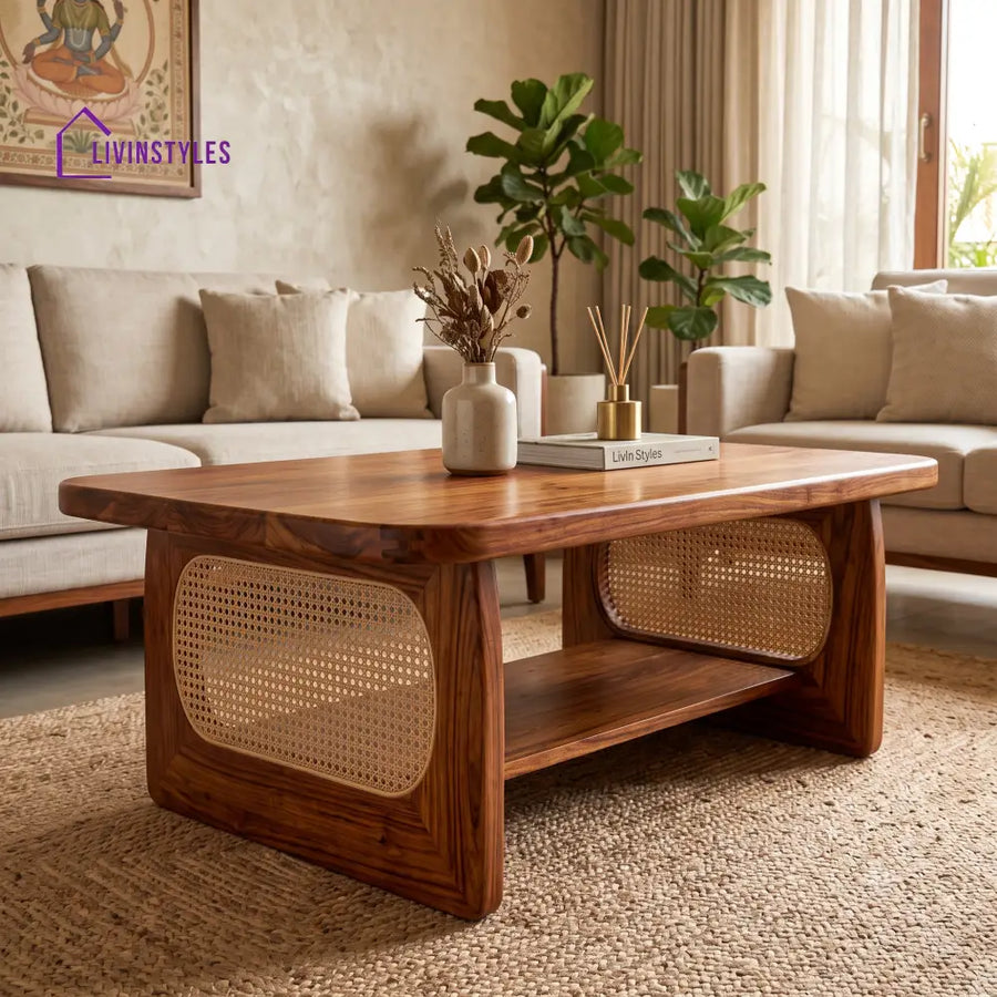 Ariane Wooden Coffee Table for Living Room | Tea Table | Teapoy | Center table