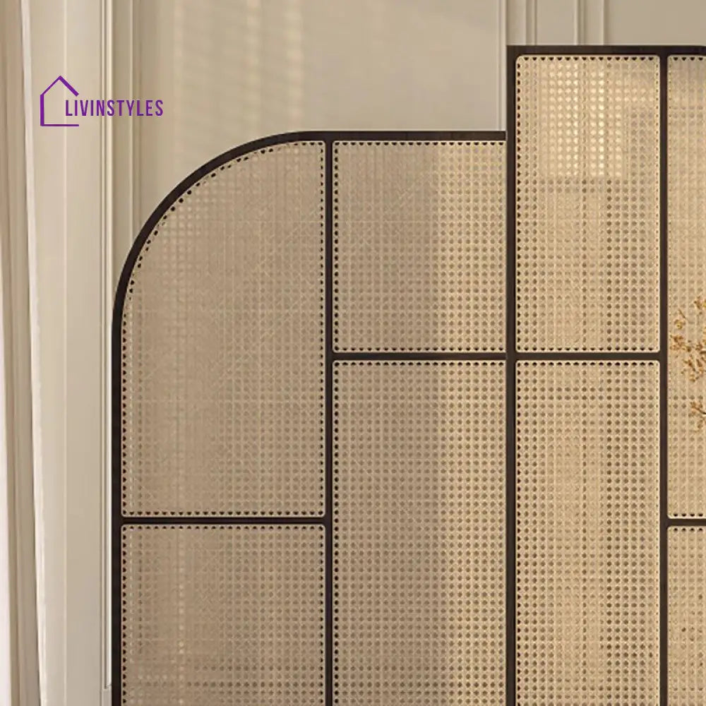 Arianwen Wooden and Cane Weaving Room Partition for Living Room