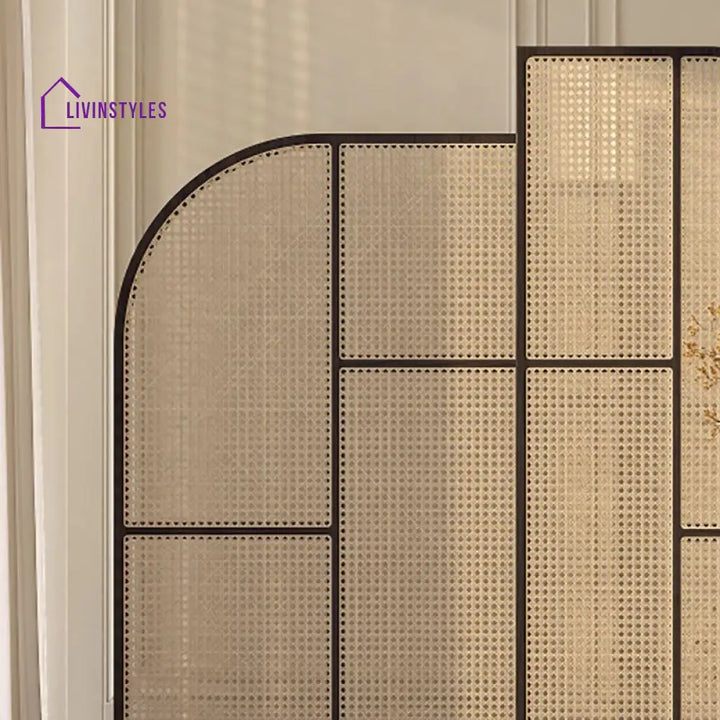 Arianwen Wooden and Cane Weaving Room Partition for Living Room