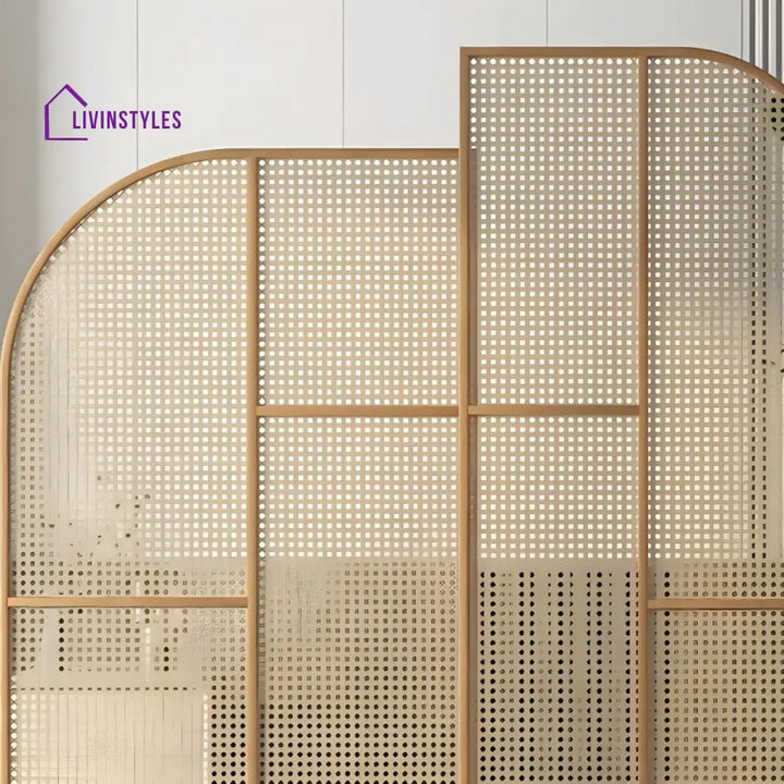 Arianwen Wooden and Cane Weaving Room Partition for Living Room