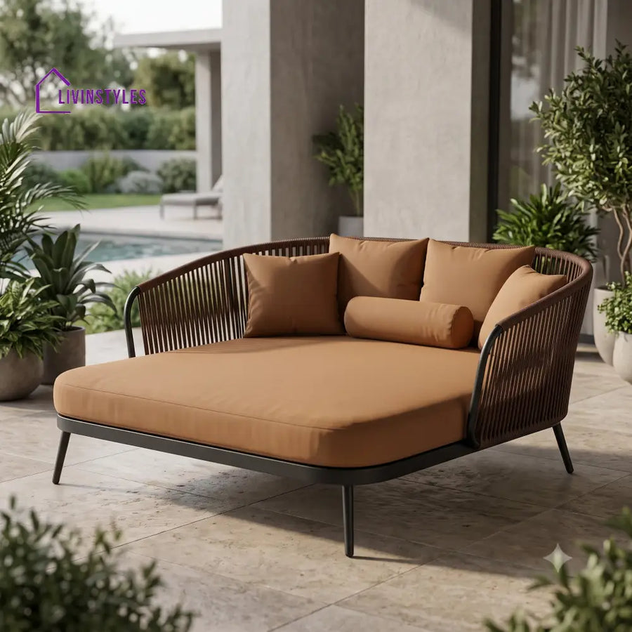 Arielle Premium Outdoor Day Bed in Metal Frame with Powder Coated & Rope