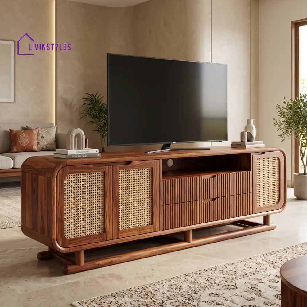 Arielle Solid Sheesham Wood Tv Unit for Living Room | Tv Cabinet | Tv Console Unit