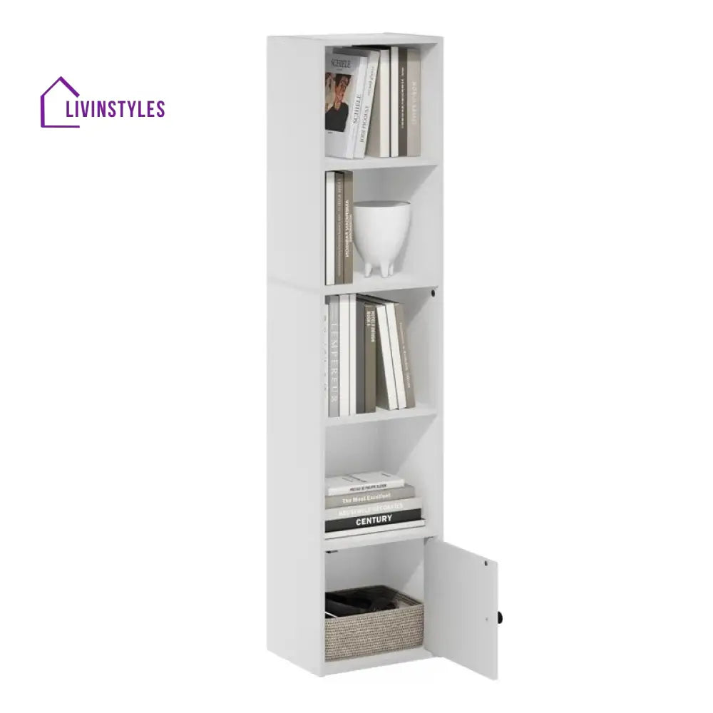 Arina Engineered Wood Bookshelves | Bookshelf for Living Room | Bedroom | Drawing Room | Study Room - One Bigger Size