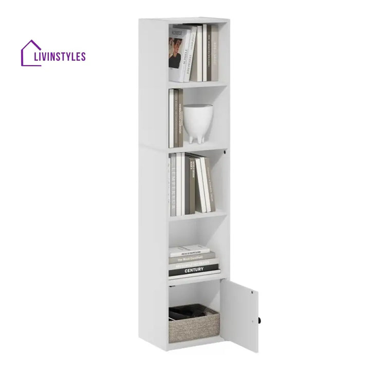 Arina Engineered Wood Bookshelves | Bookshelf for Living Room | Bedroom | Drawing Room | Study Room - One Bigger Size