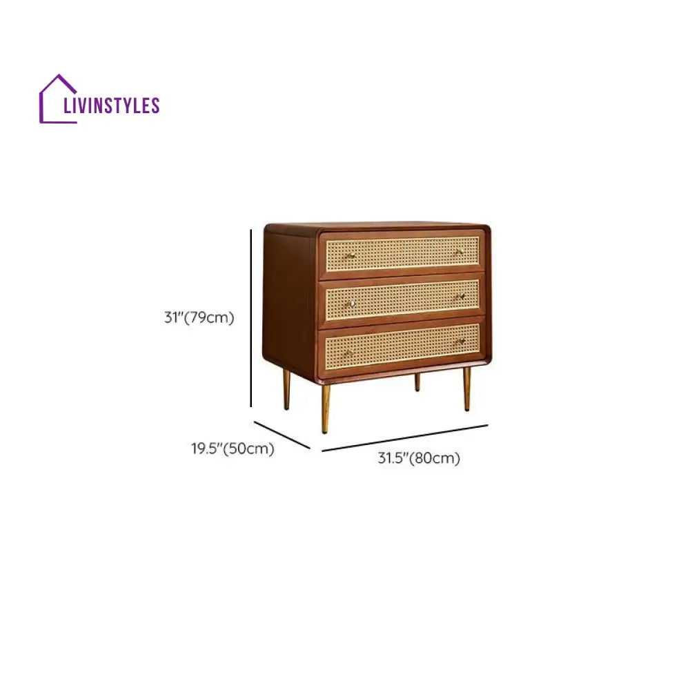 Arina Solid Walnut Wood Chest of Drawer for Luxury Homes