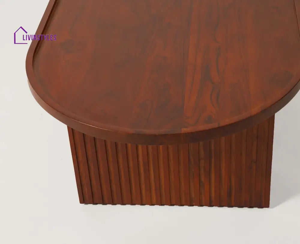 Arina Solid Wood Oval Coffee Table | Wooden Coffee Table for Living Room Coffee Table
