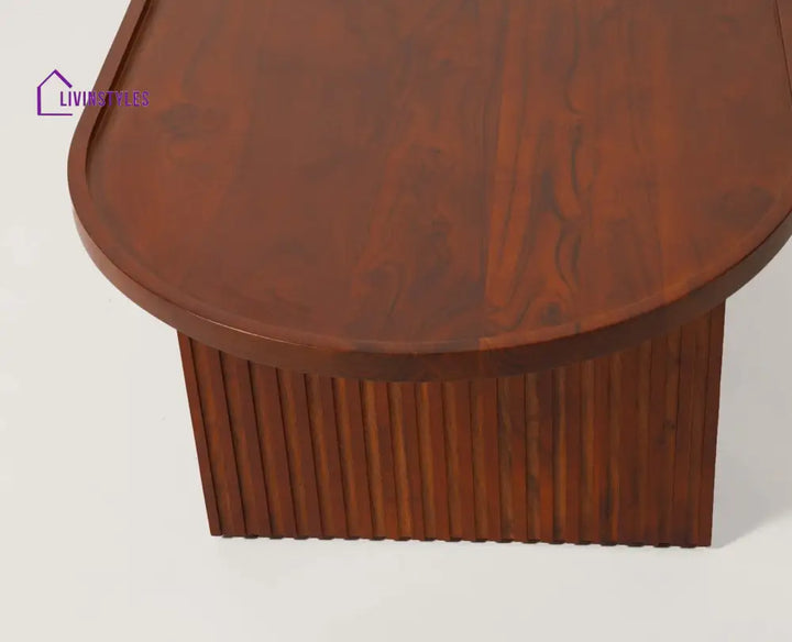 Arina Solid Wood Oval Coffee Table | Wooden Coffee Table for Living Room Coffee Table
