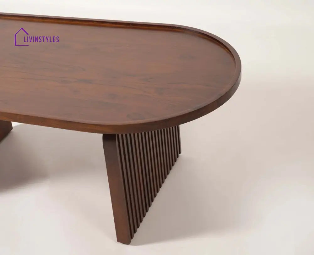 Arina Solid Wood Oval Coffee Table | Wooden Coffee Table for Living Room Coffee Table