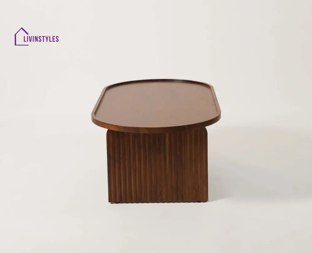 Arina Solid Wood Oval Coffee Table | Wooden Coffee Table for Living Room Coffee Table