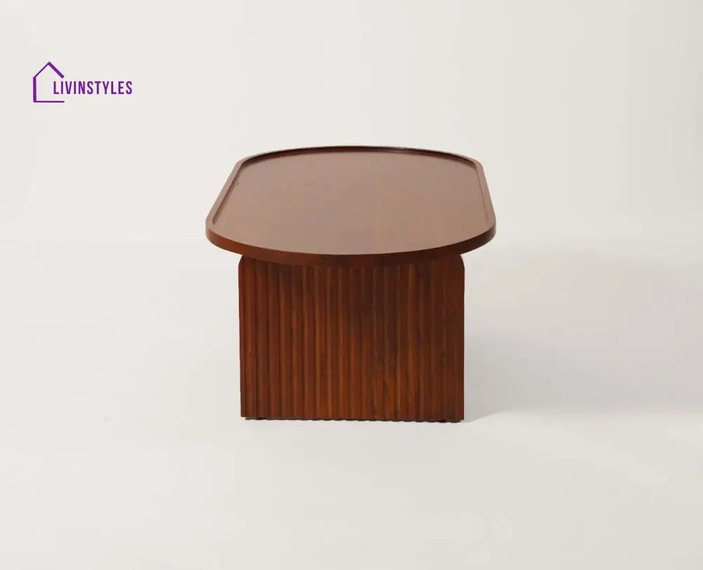 Arina Solid Wood Oval Coffee Table | Wooden Coffee Table for Living Room Coffee Table