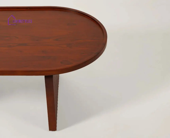Arina Solid Wood Oval Coffee Table | Wooden Coffee Table for Living Room Coffee Table