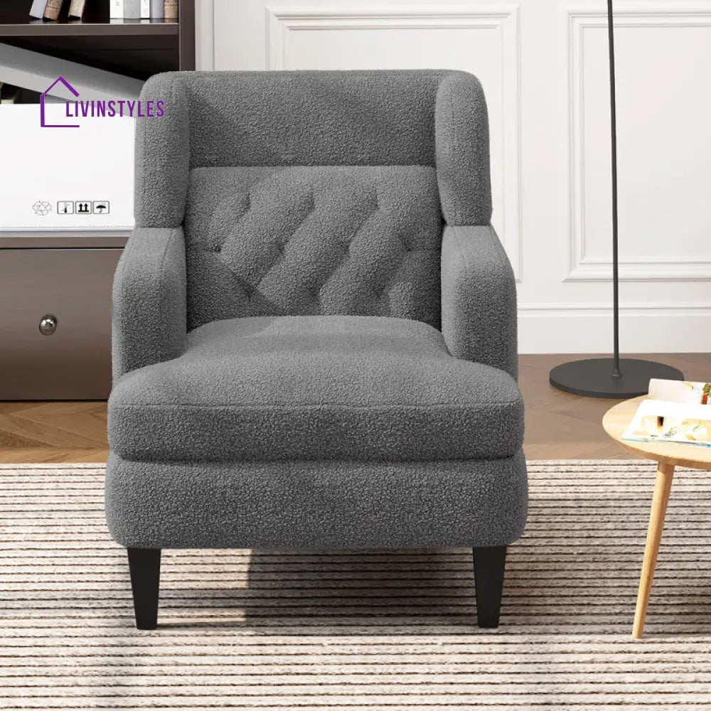 Arisha Solid Wood and Fabric Arm Chair | Living Room Chair | Lounge Chair