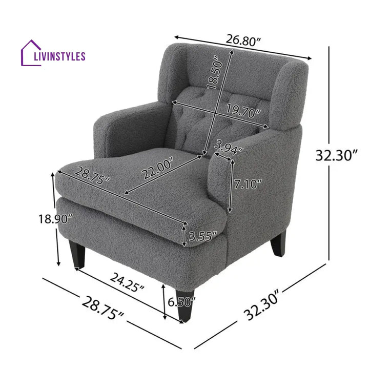 Arisha Solid Wood and Fabric Arm Chair | Living Room Chair | Lounge Chair