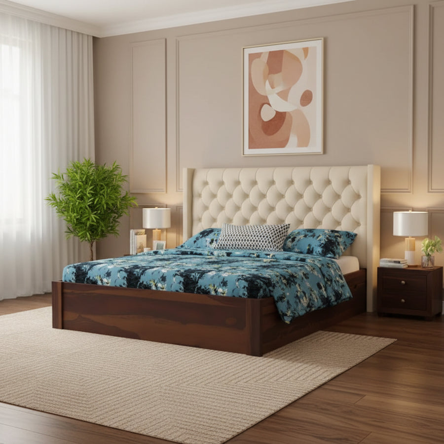 Aristeo Sheesham wood Drawer Storage Bed - King Size