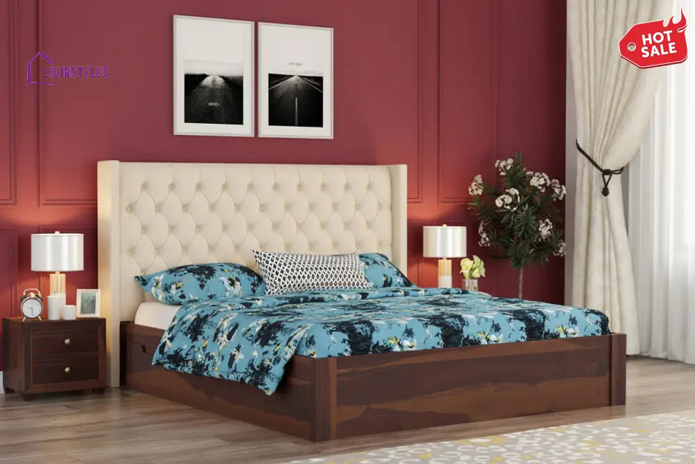 Aristeo Sheesham wood Drawer Storage Bed - King Size