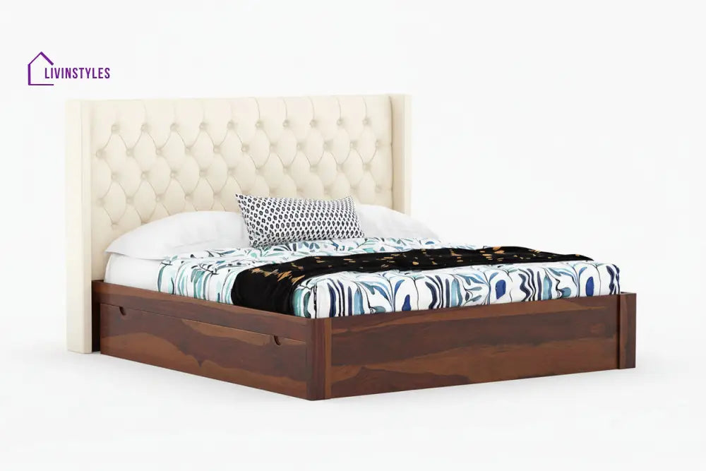Aristeo Sheesham wood Drawer Storage Bed - King Size