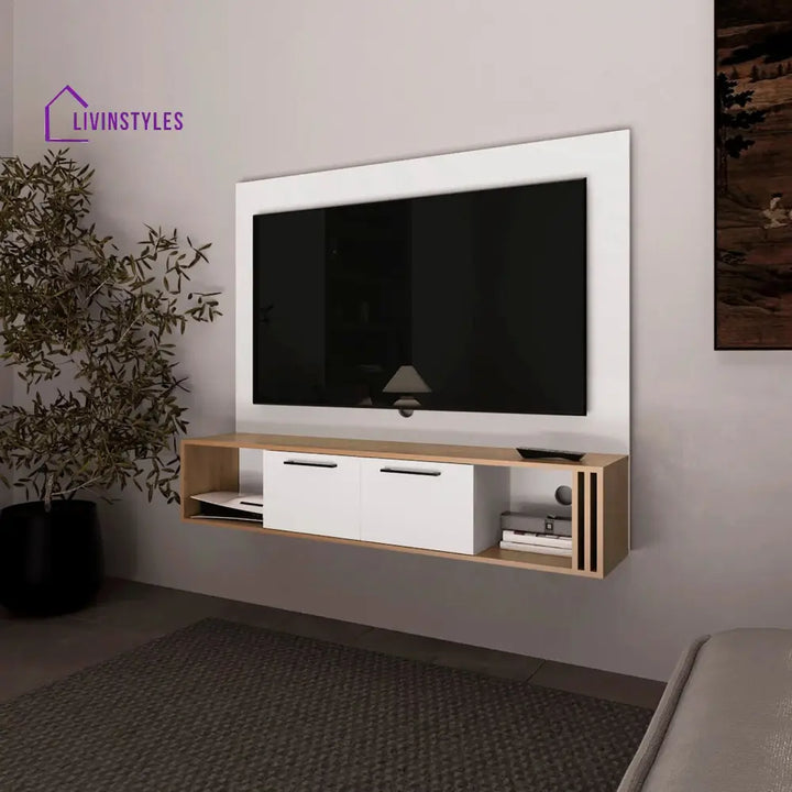 Arletta Wooden Finish Tv Unit Stand for Living Room
