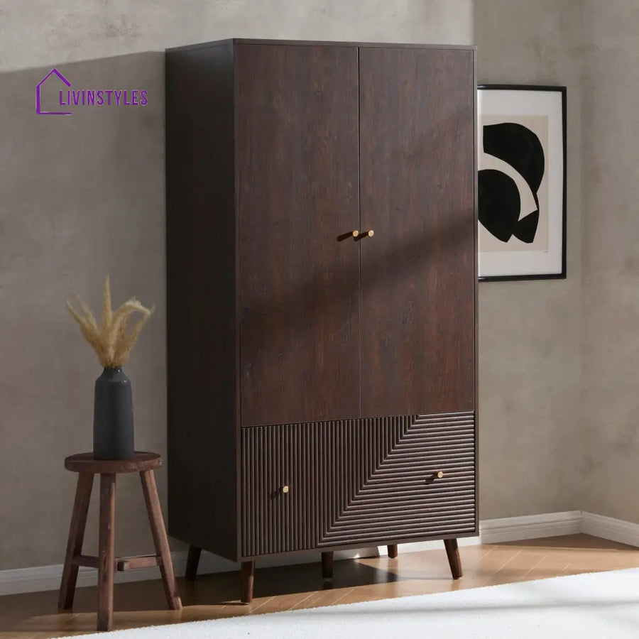 Armando 2 Door Wardrobe with Drawer - Walnut Wardrobe
