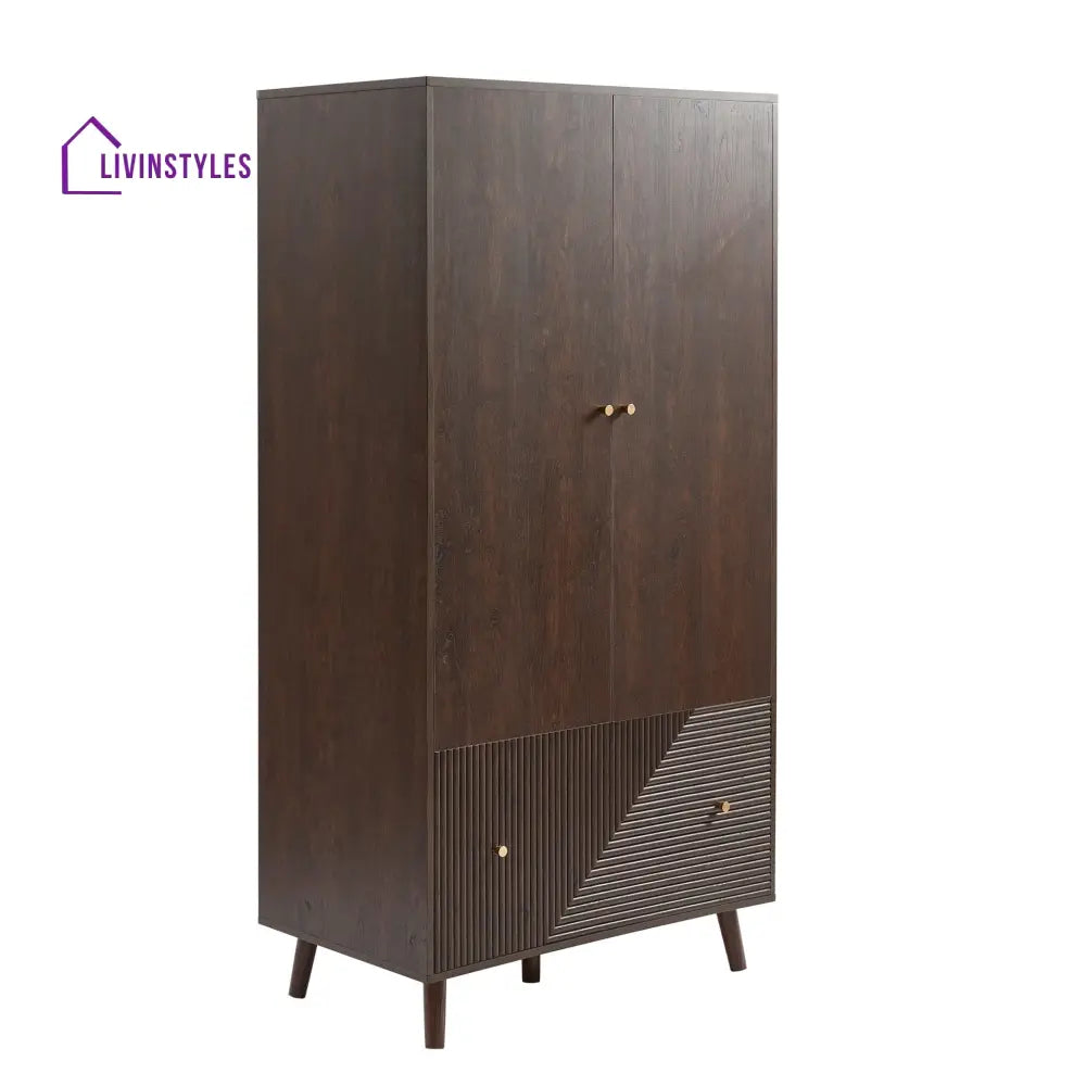 Armando 2 Door Wardrobe with Drawer - Walnut Wardrobe