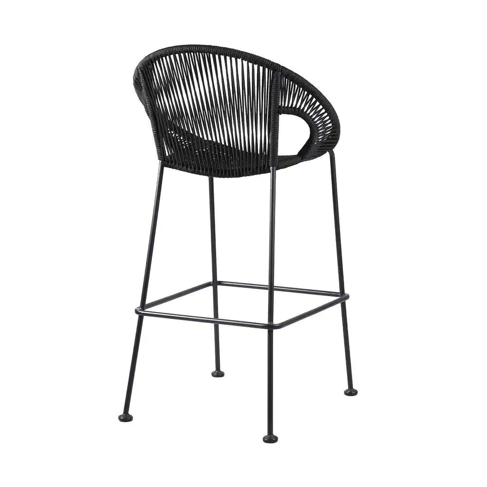 Miniati Outdoor Patio Bar Chair 1 Chairs For Balcony (Black)