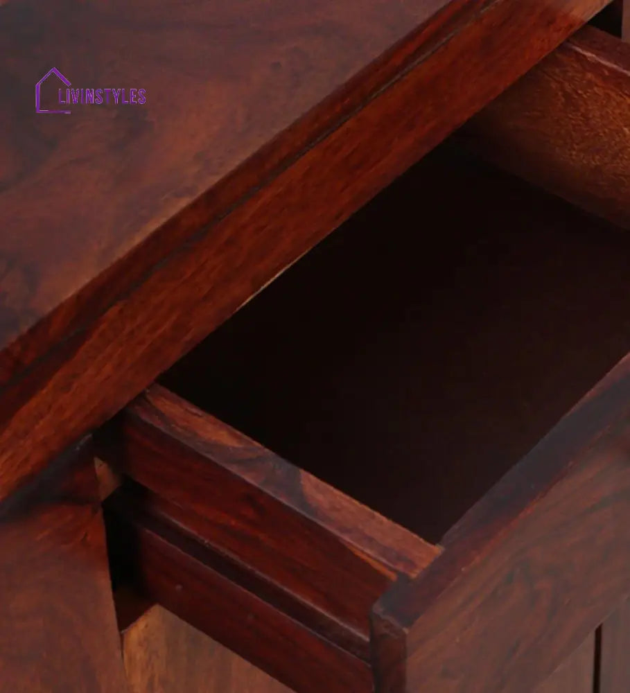 Arno Sheesham Wood Writing Table In Honey Oak Finish