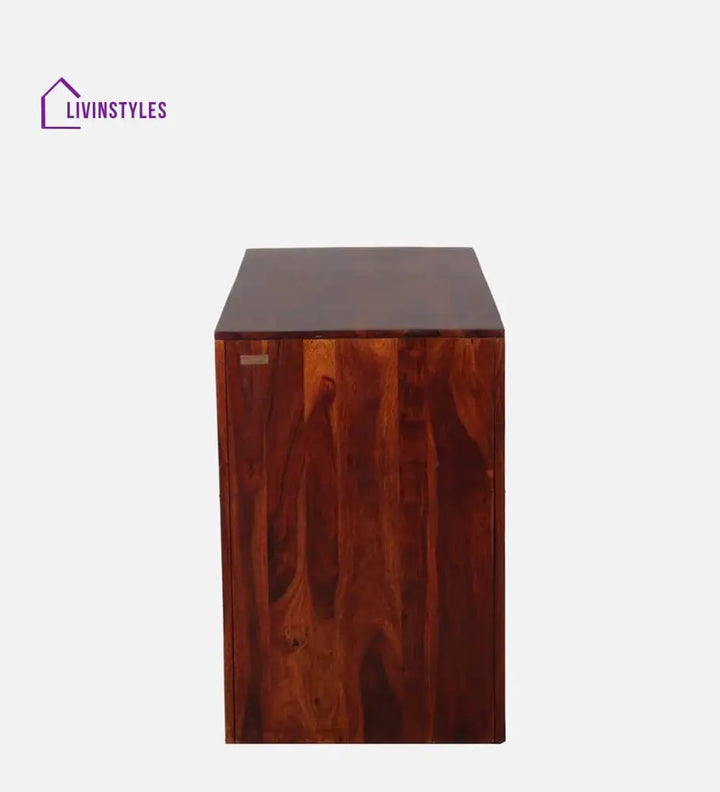 Arno Sheesham Wood Writing Table In Honey Oak Finish