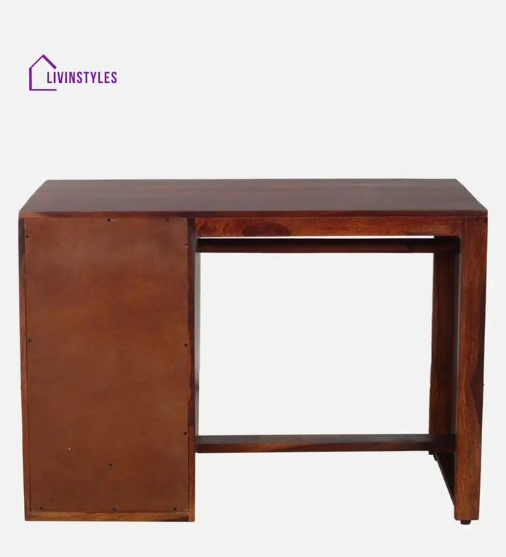Arno Sheesham Wood Writing Table In Honey Oak Finish