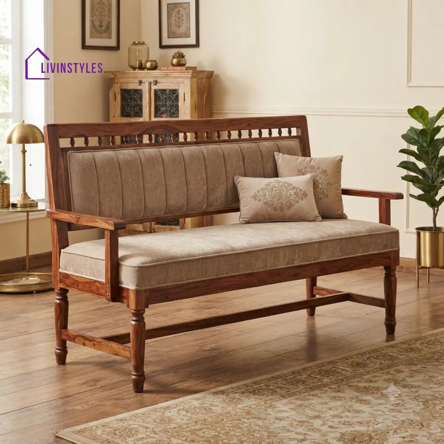 Arno Wooden Bench for Living Room | Bedroom | Extra Seating