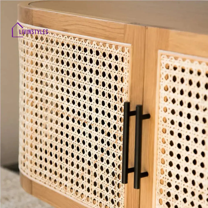 Arohi Mango Wood & Rattan TV Unit Natural