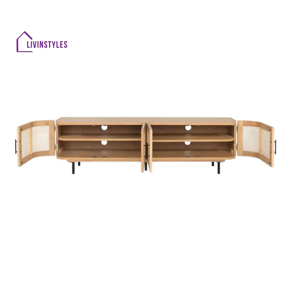 Arohi Mango Wood & Rattan TV Unit Natural